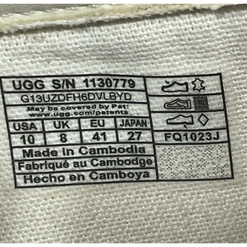 UGG Woman's Size 10 Alameda 1130779 White Cream Low Top Slip On Leather Sneaker